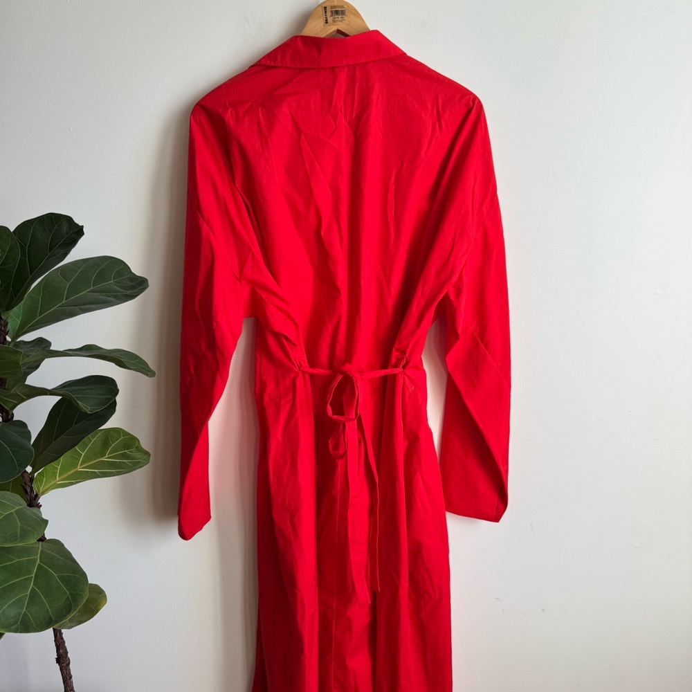 Marni NWT Cotton Midi Dress Vibrant Red Long Sleeve Size M - Picture 13 of 15